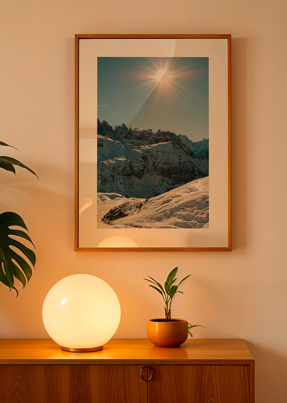 Cuadro de paisaje nevado con sol alto – Product3