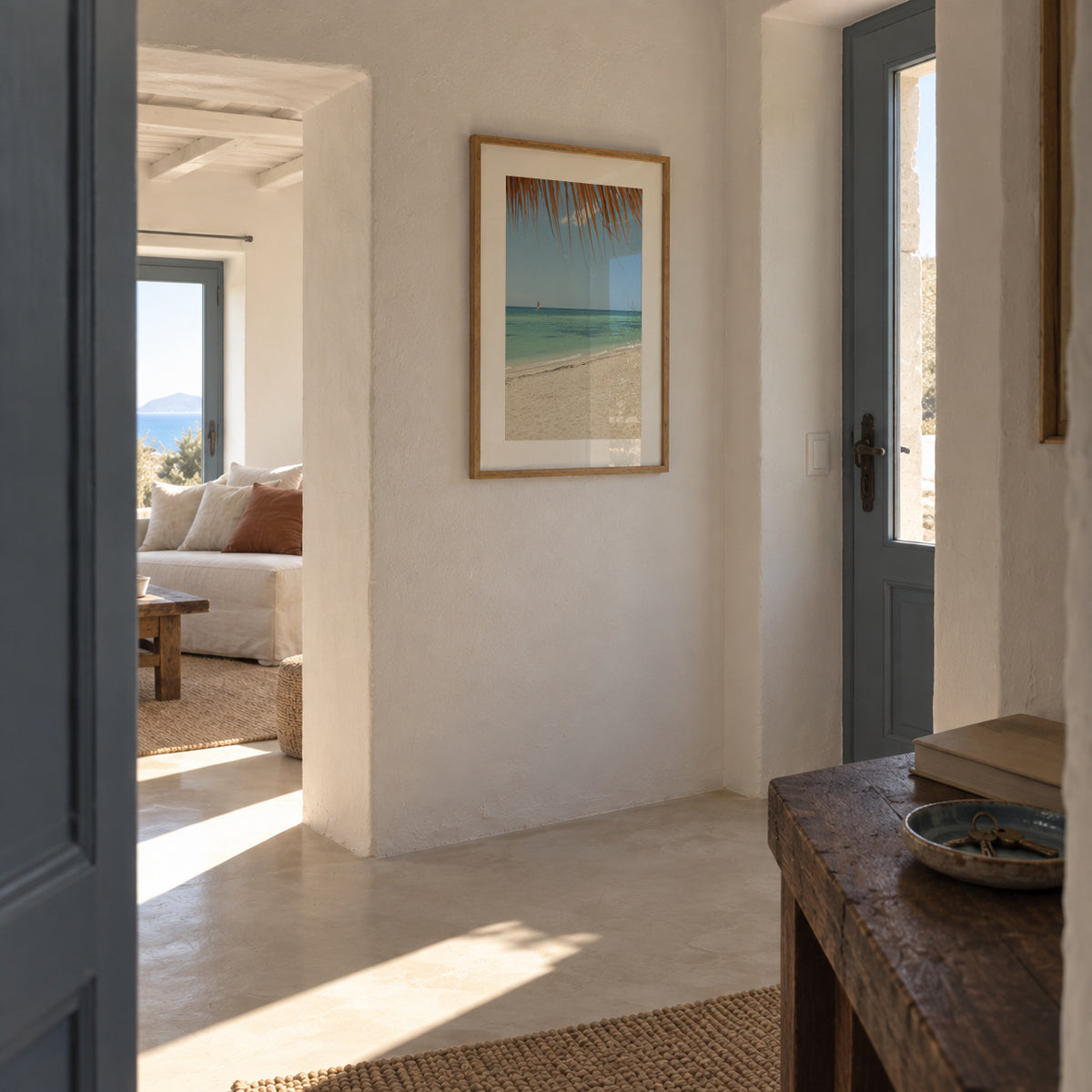 Caribbean Shore - Framed poster in an interior