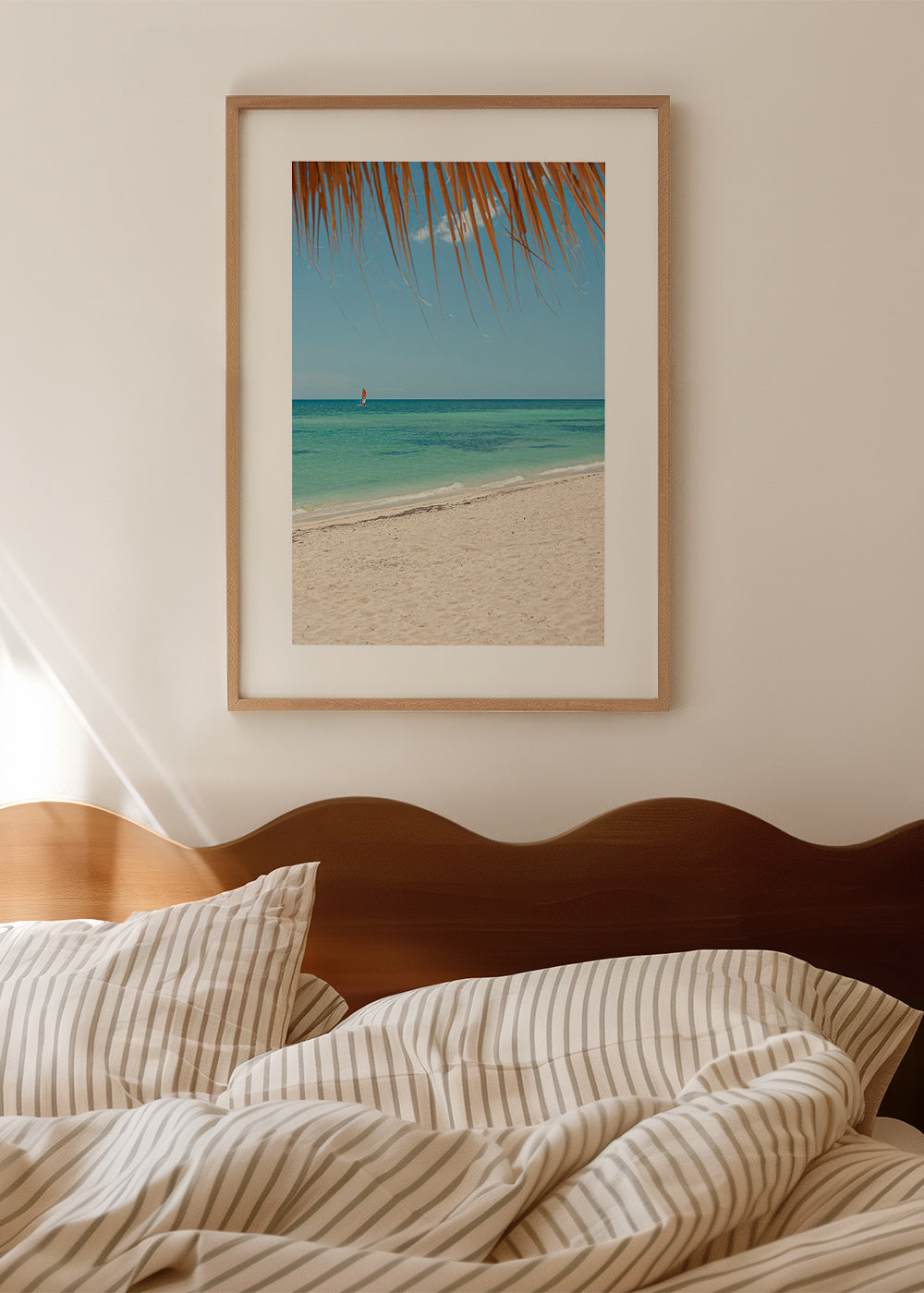 Cuadro de paisaje: playa caribeña con palmera – Product2