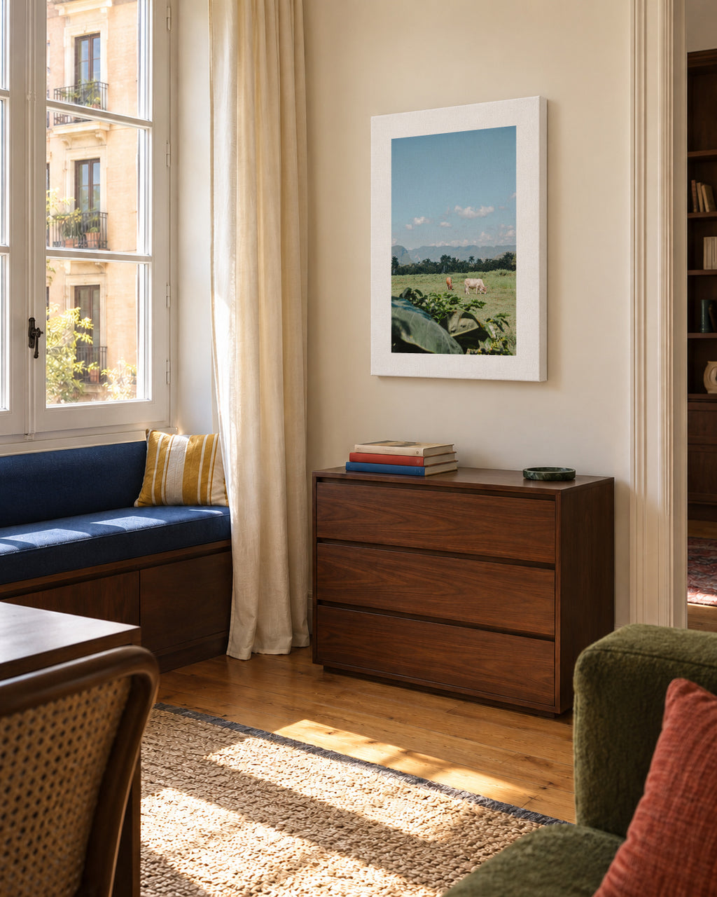 Open Fields - Unframed canvas in an interior