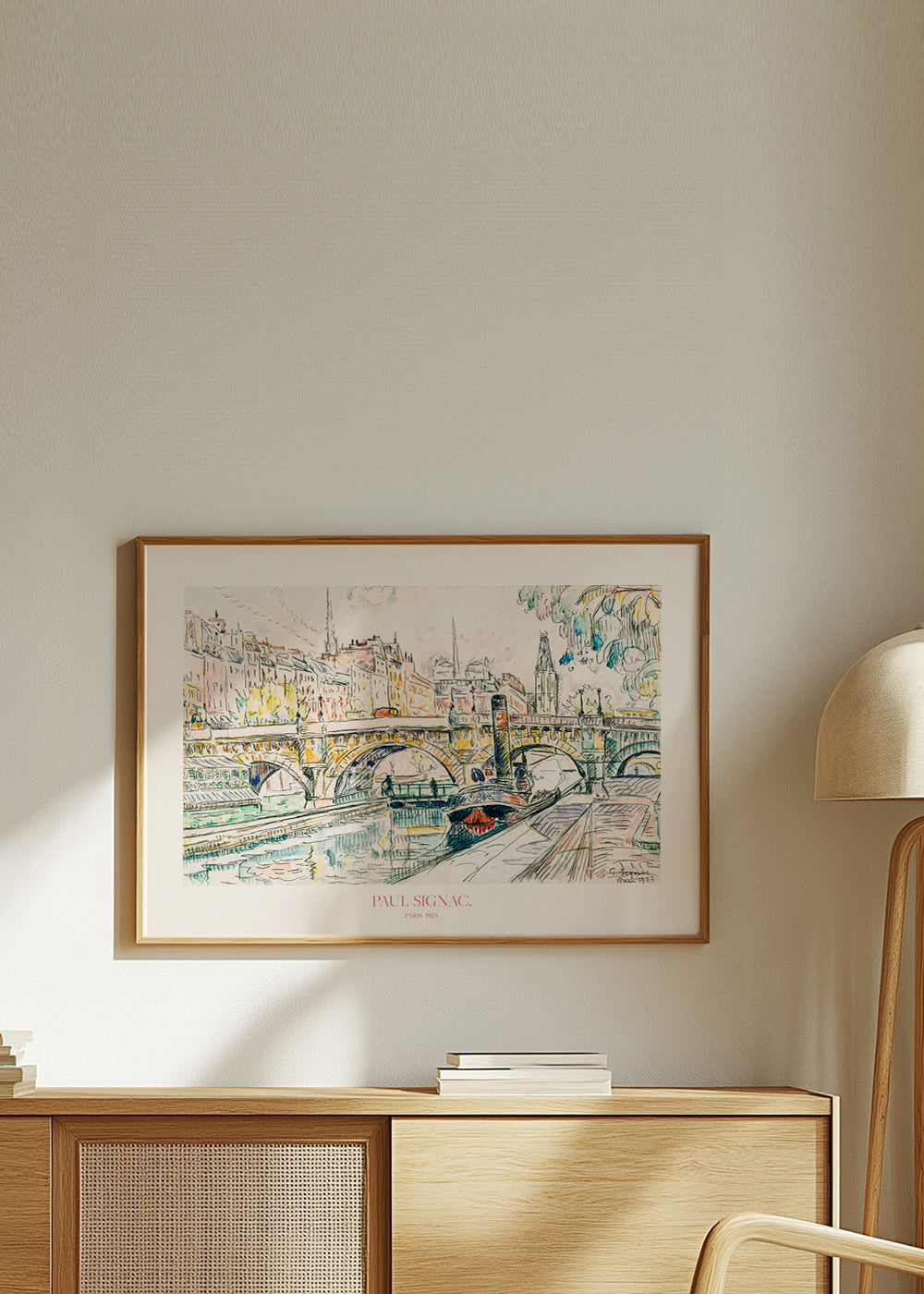 Cuadro de ciudades: Pont Neuf con remolcador en tinta y acuarela – Product3