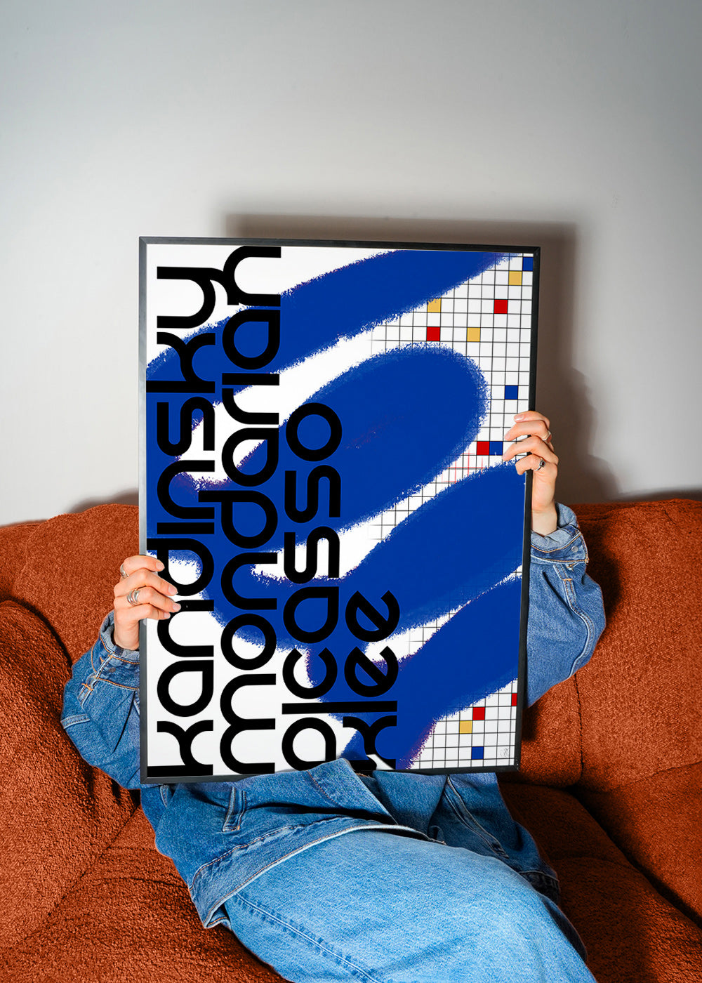 Cuadro abstracto con gestos azules – Product2
