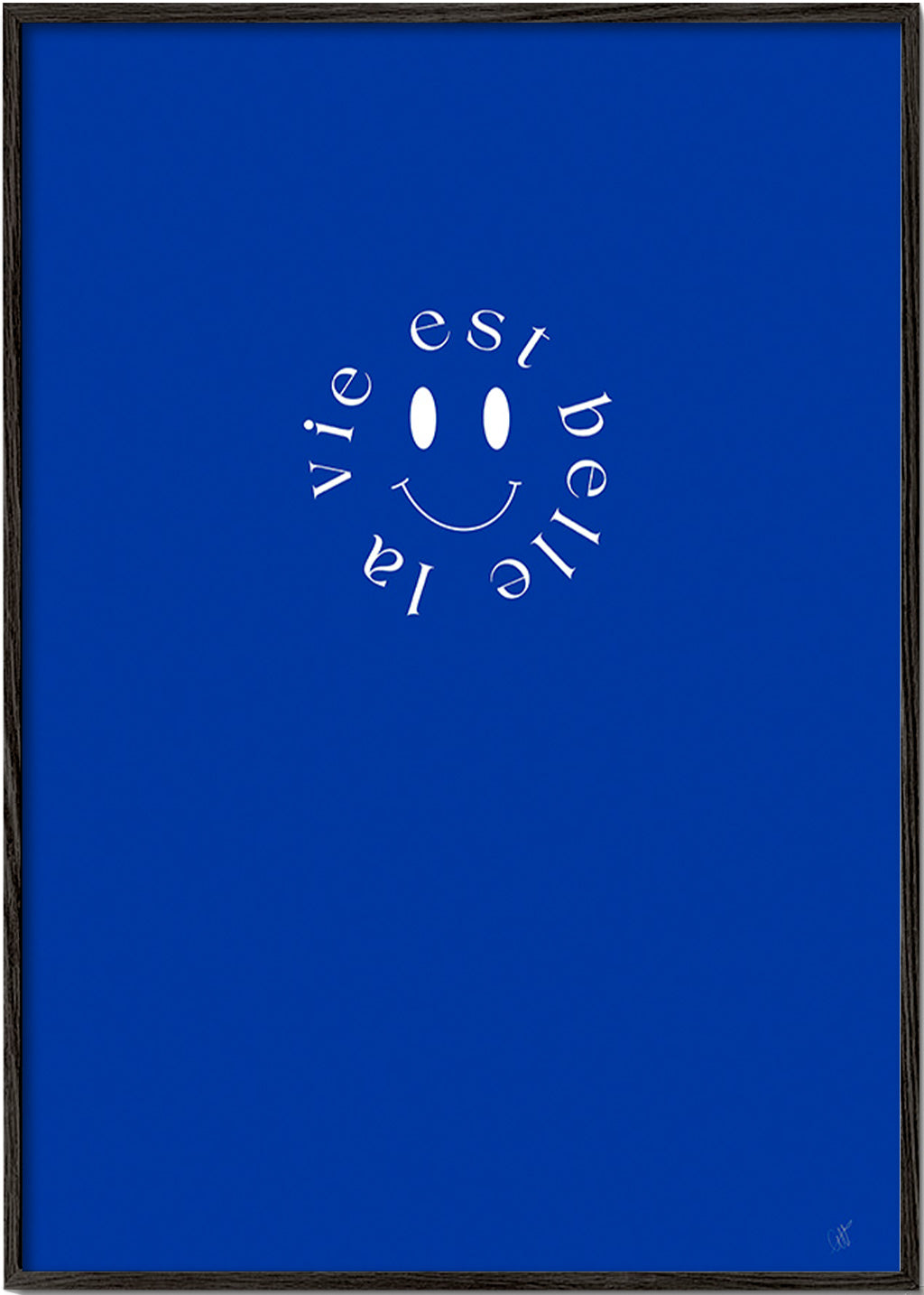 Ilustración smile tipográfica en azul – Black Frame