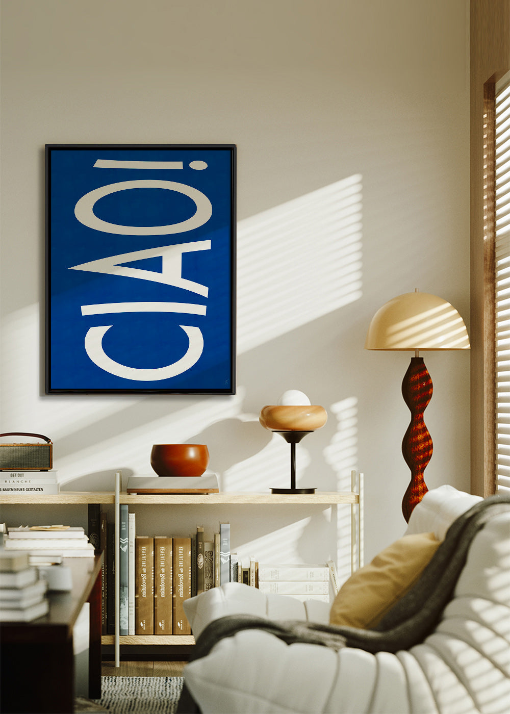 Cuadro tipográfico 'CIAO' en azul – Canvas1