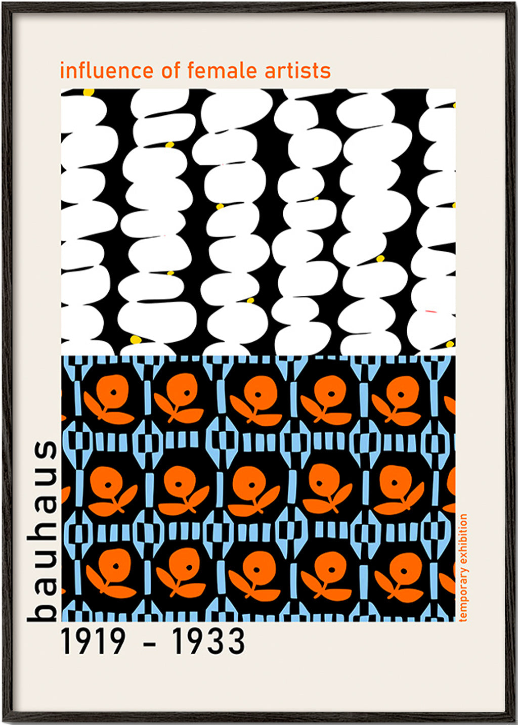 Cuadro vintage Bauhaus con patrones geométricos – Black Frame