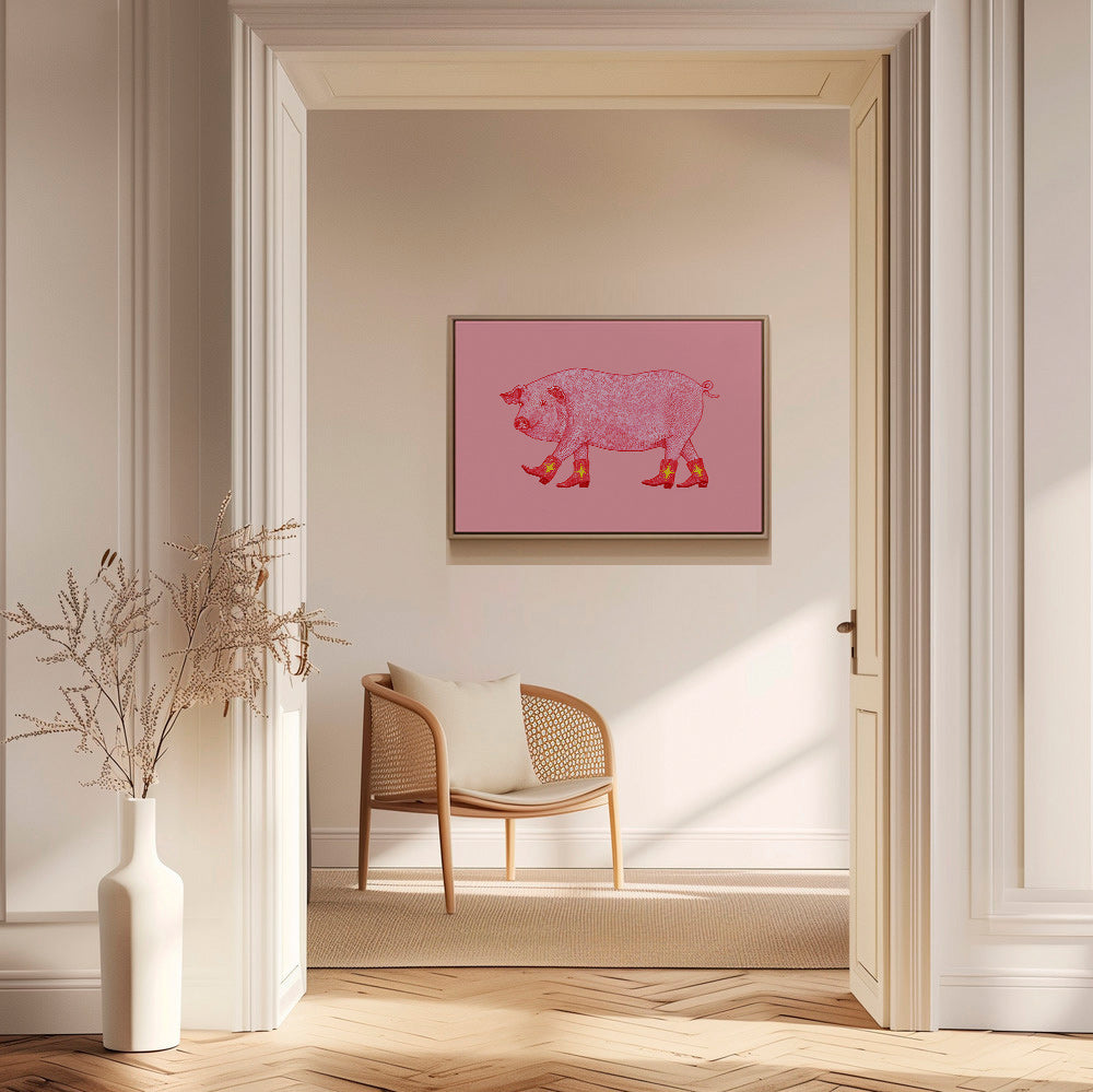 Cuadro cerdito vaquero rosa – Canvas1