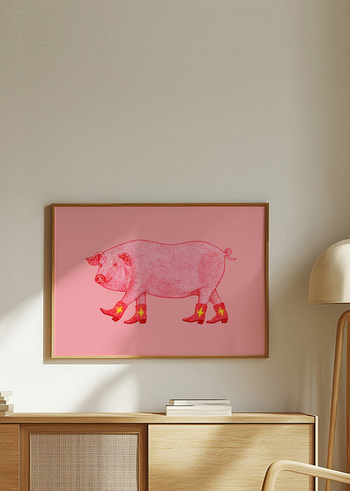 Cuadro cerdito vaquero rosa – Product1