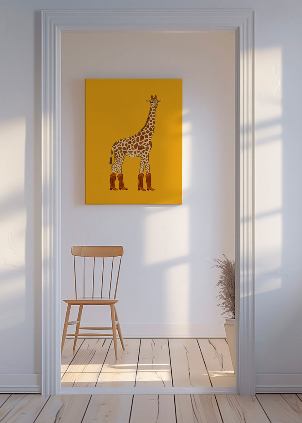 Cuadro jirafa con botas vaqueras – Canvas