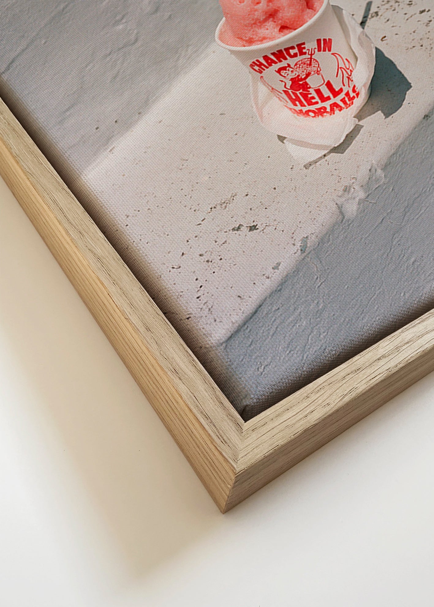 Cuadro de cocina con granizado rosa en escalera – Canvas detail