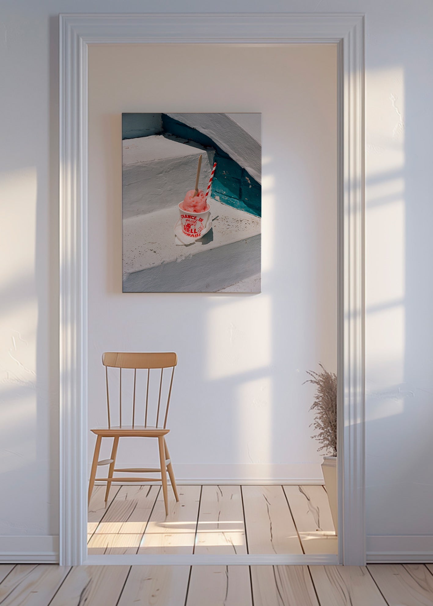 Cuadro de cocina con granizado rosa en escalera – Canvas