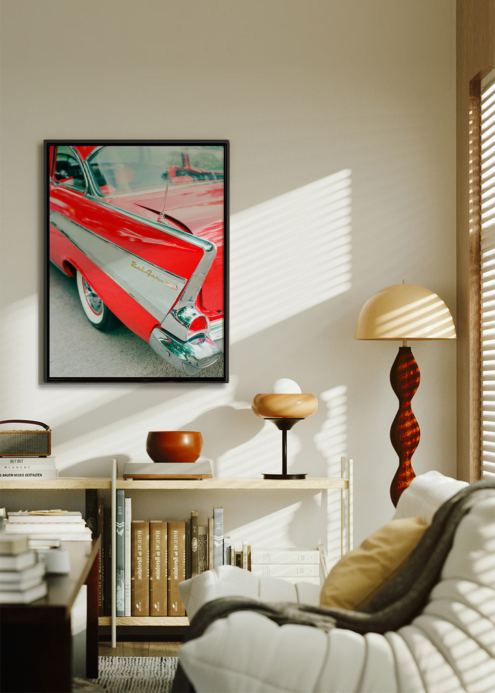 Cuadro vintage coche clásico rojo – Canvas1
