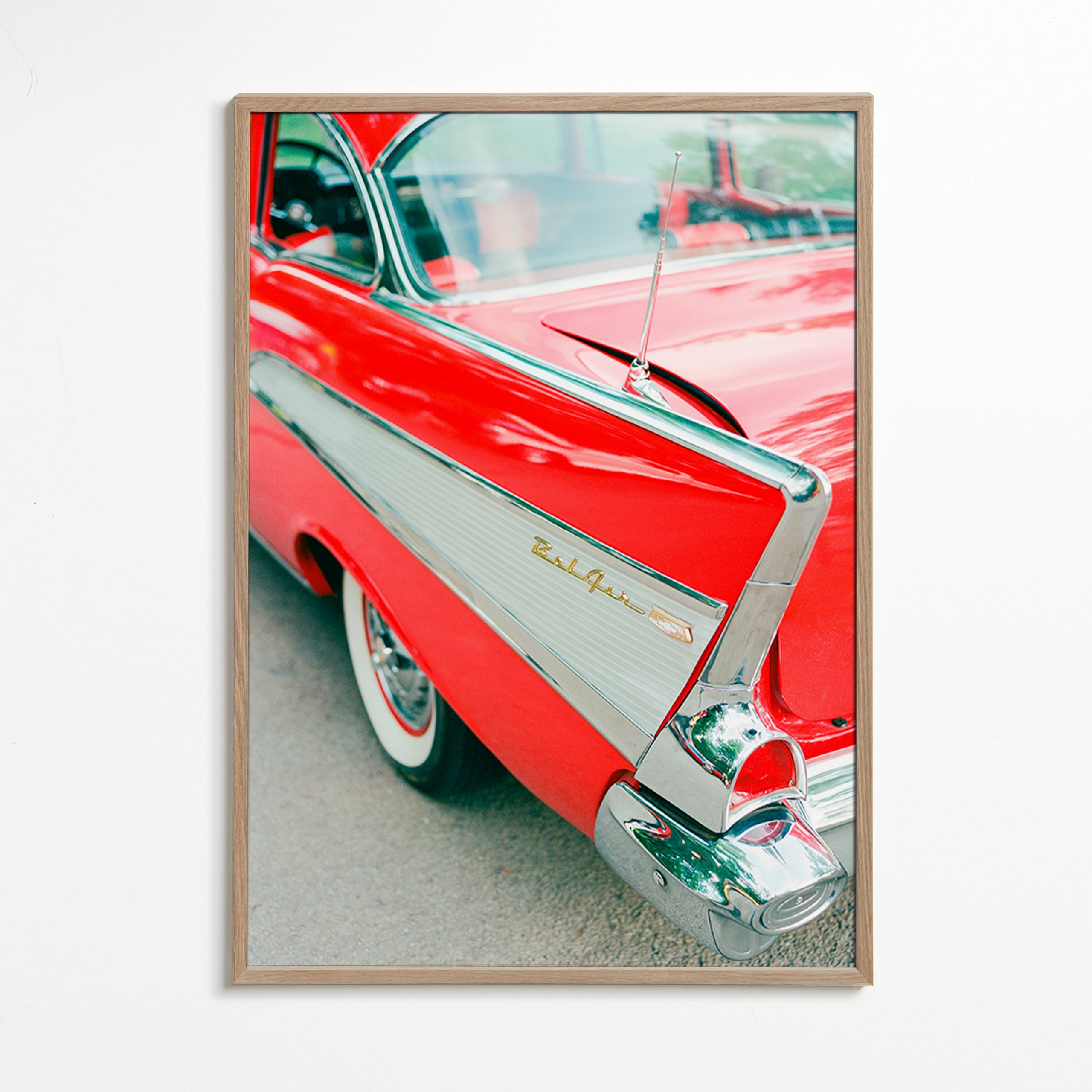 Cuadro vintage coche clásico rojo – Oak Frame