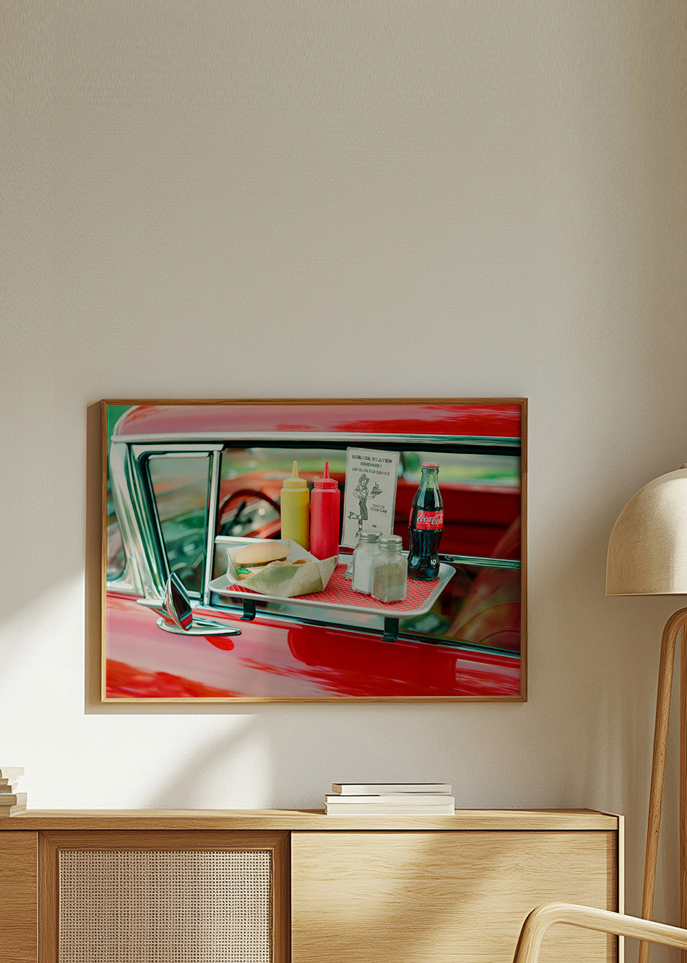 Cuadro vintage coche clásico con bandeja tipo diner – Product1
