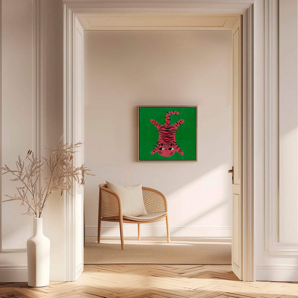 Cuadro gato rosa con rayas negras – Canvas1