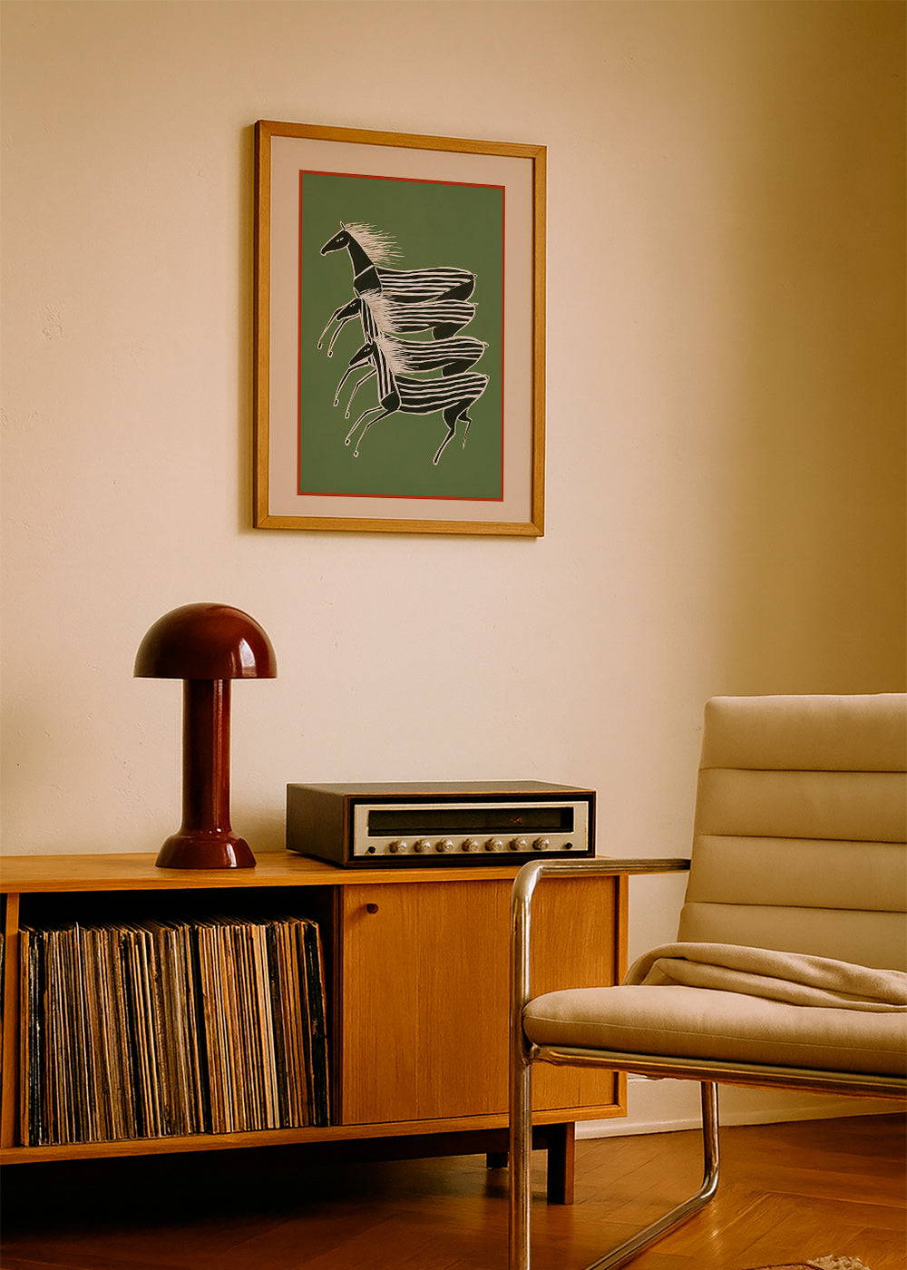 Cuadro caballo rayado en composición apilada – Product3