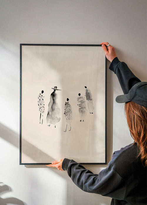 Ilustración de figuras en tinta minimalista – Product1