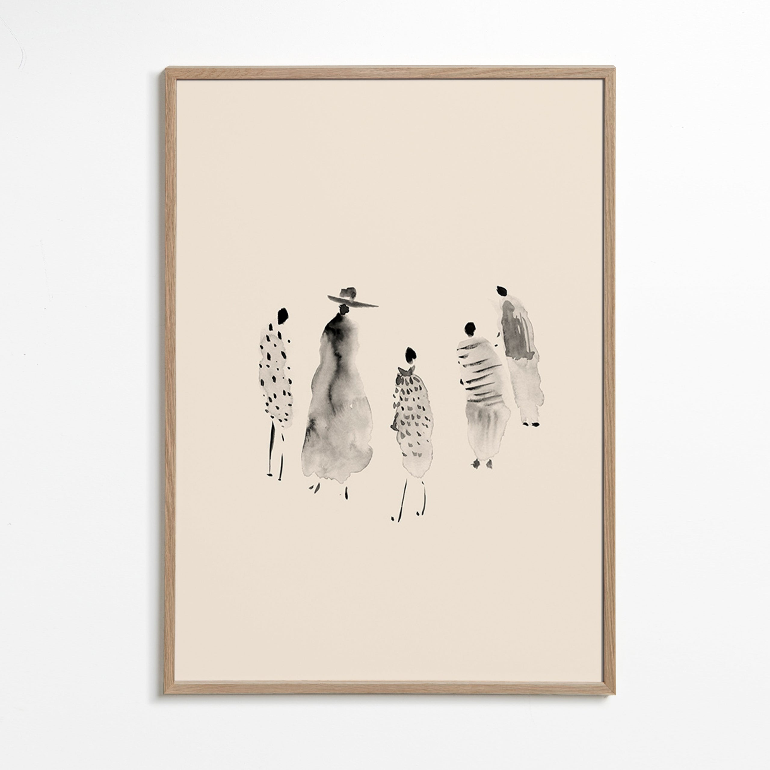 Ilustración de figuras en tinta minimalista – Oak Frame