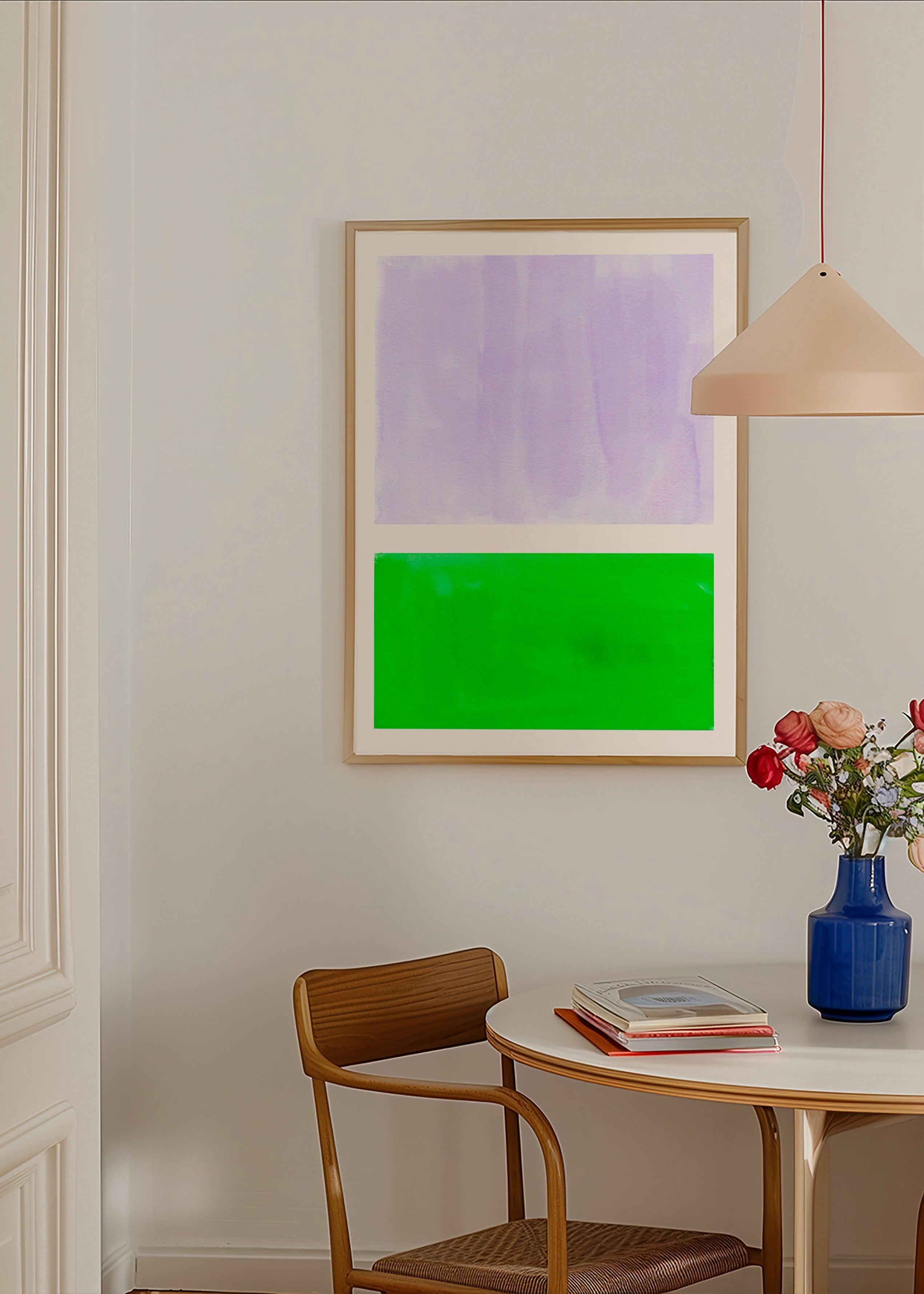 Cuadro abstracto lavanda y verde minimal – Product3