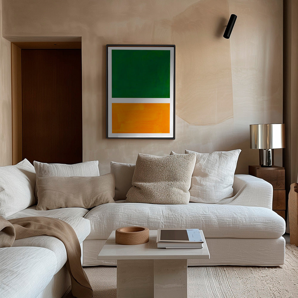 Cuadro abstracto en dos campos de color – Canvas2