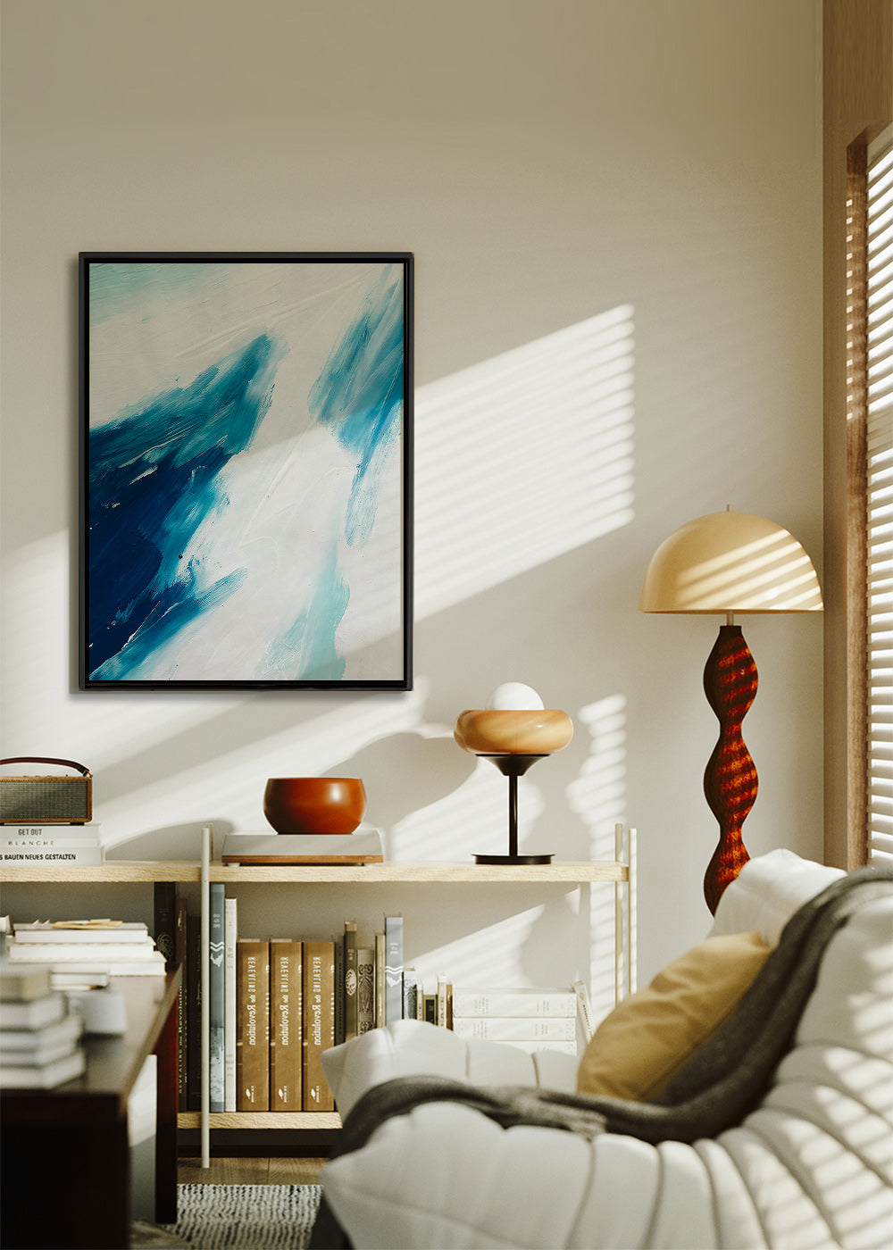 Cuadro abstracto pinceladas azules – Canvas2