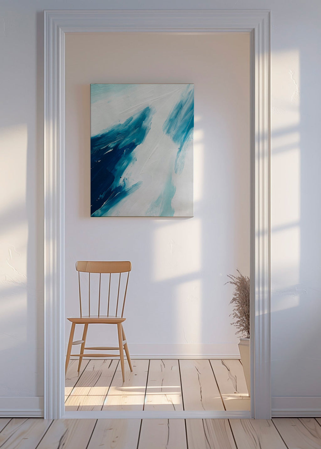 Cuadro abstracto pinceladas azules – Canvas