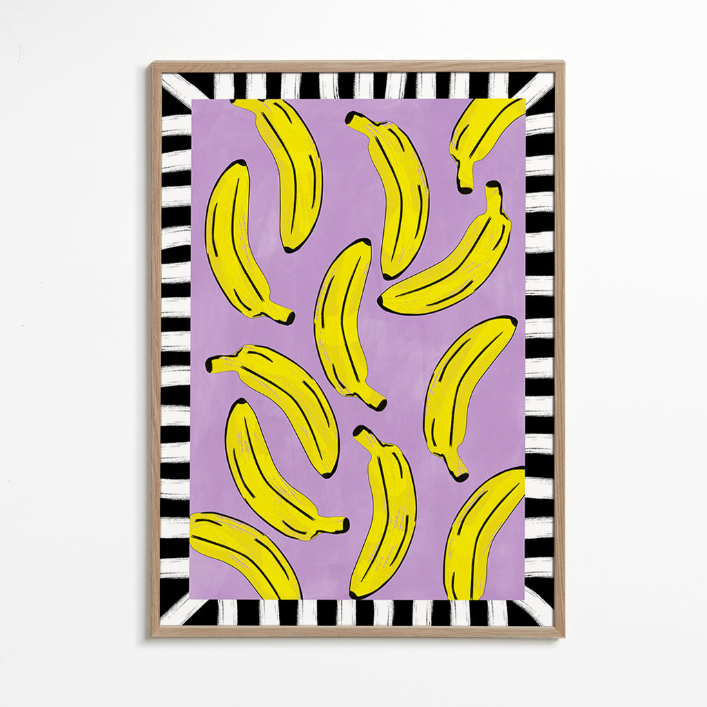 Cuadro de cocina con plátanos amarillos – Oak Frame