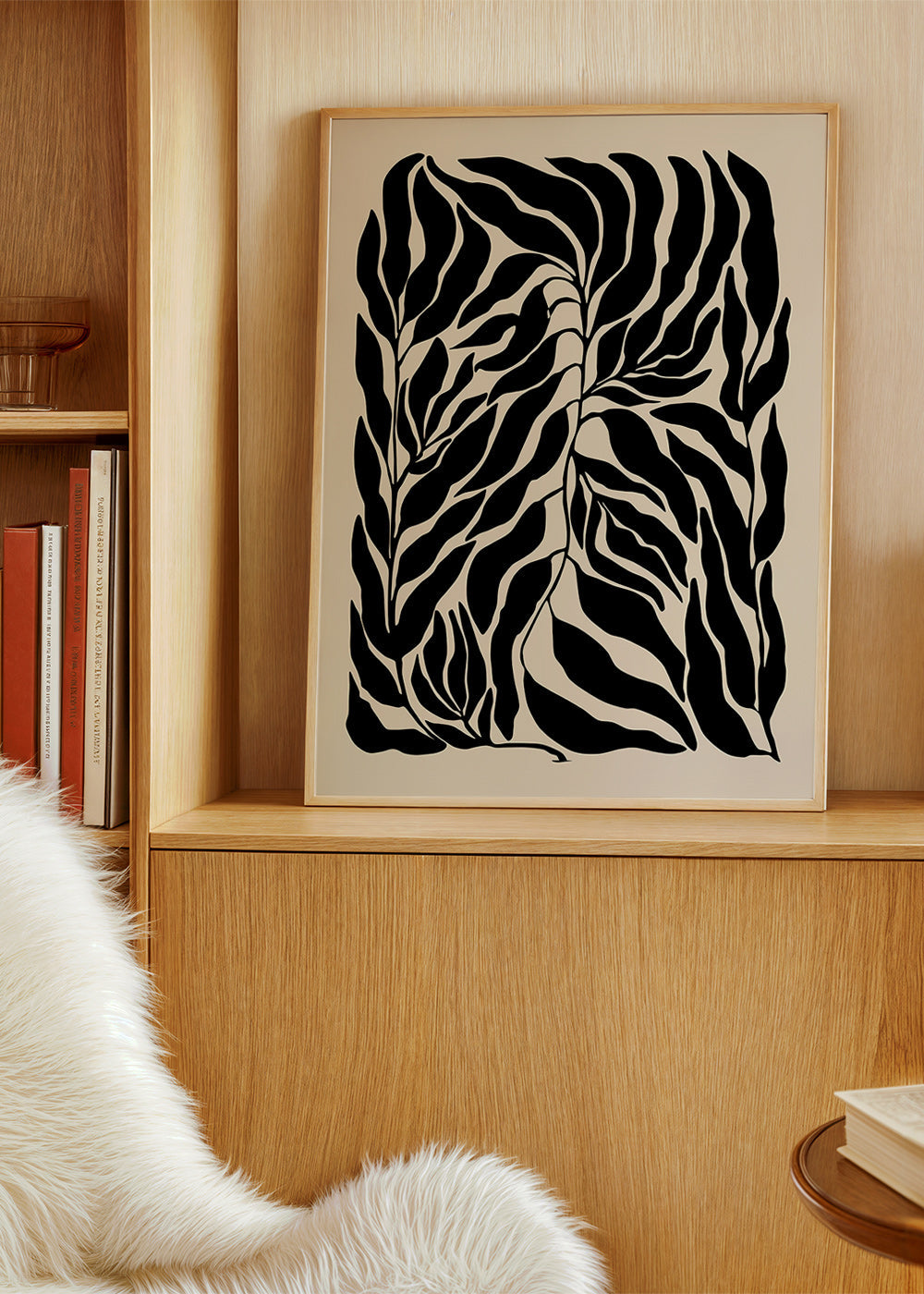 Lámina botánica hojas en silueta negra – Product1