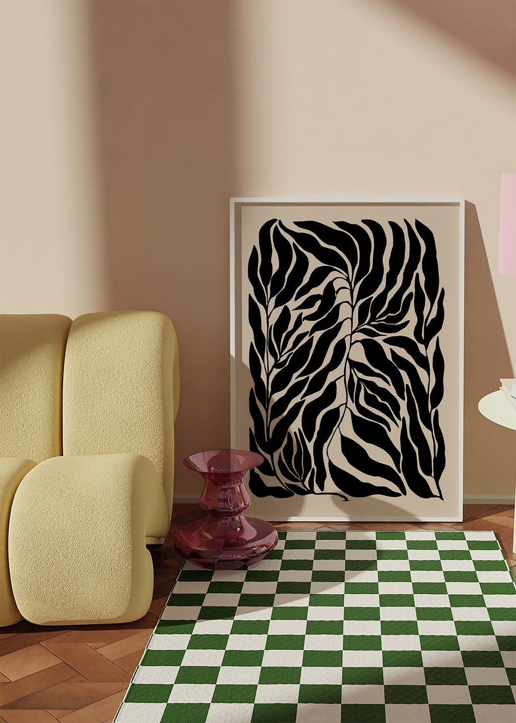 Lámina botánica hojas en silueta negra – Product3