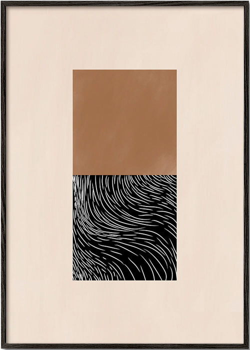 Cuadro geométrico con dos bloques texturizados – Black Frame