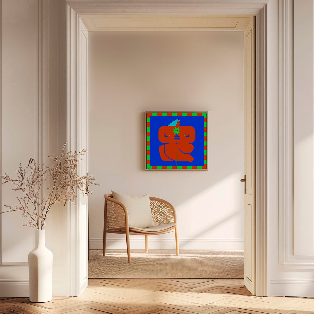 Cuadro abstracto de figura estilizada roja – Canvas2