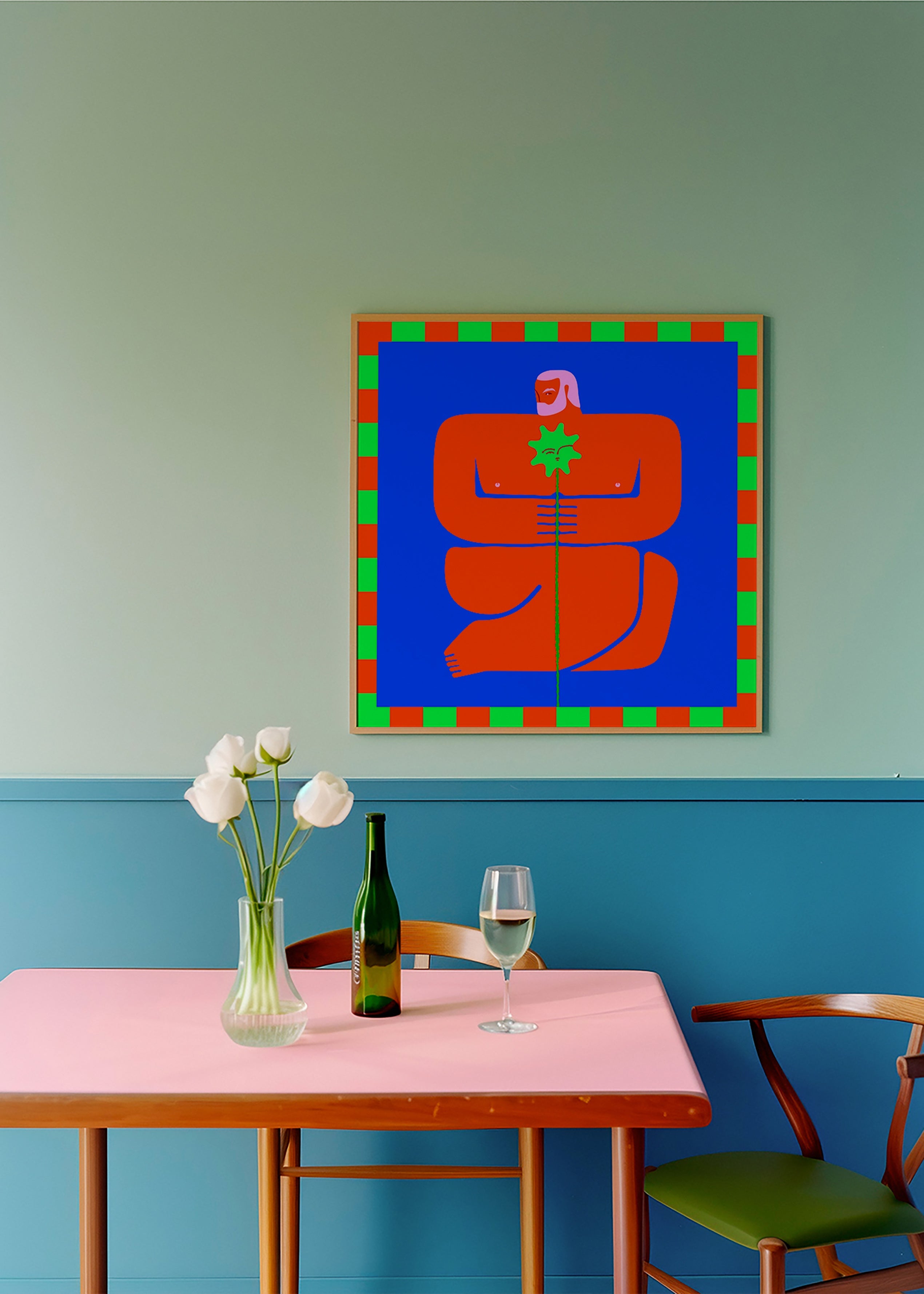 Ilustración de figura sosteniendo flor – Product3