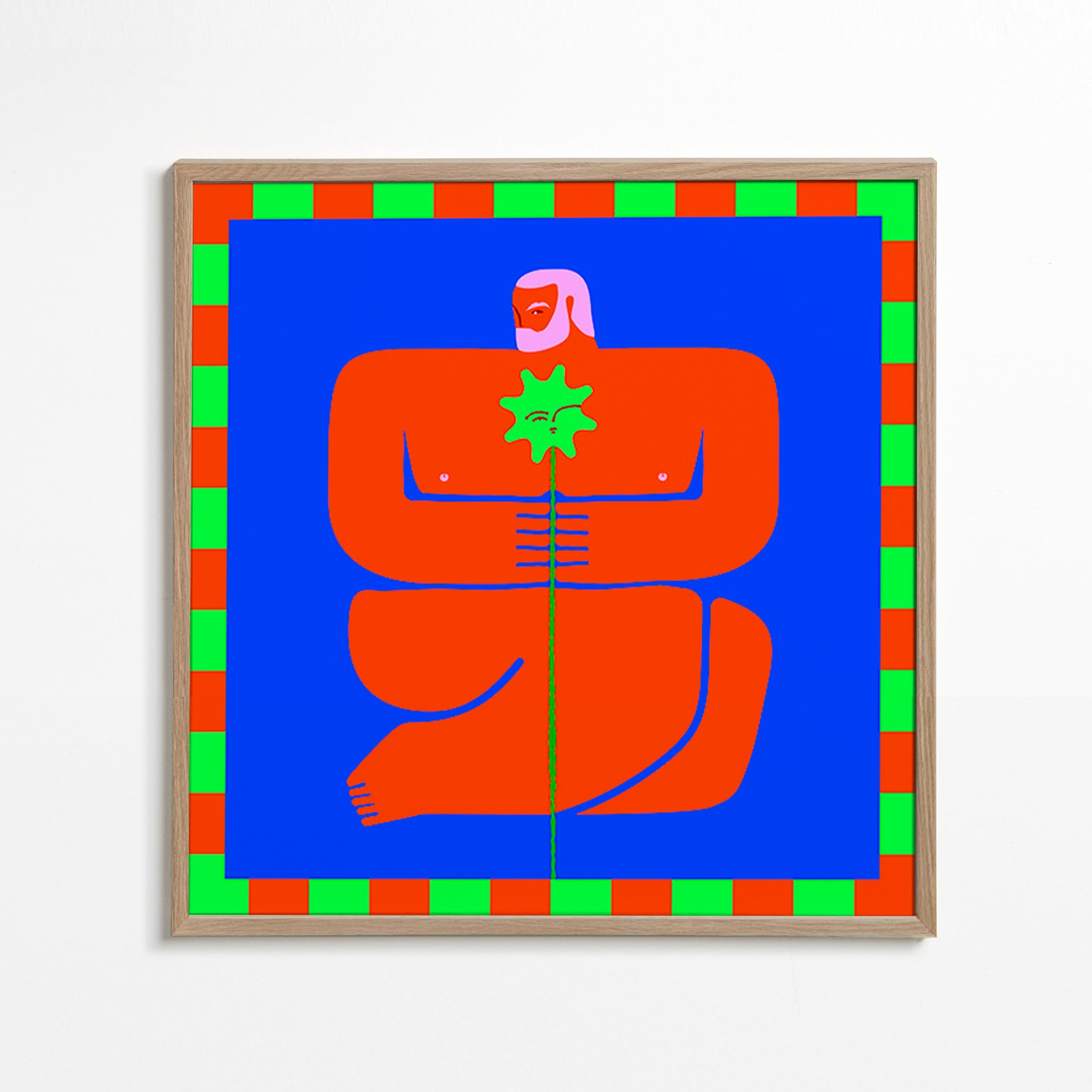 Ilustración de figura sosteniendo flor – Oak Frame