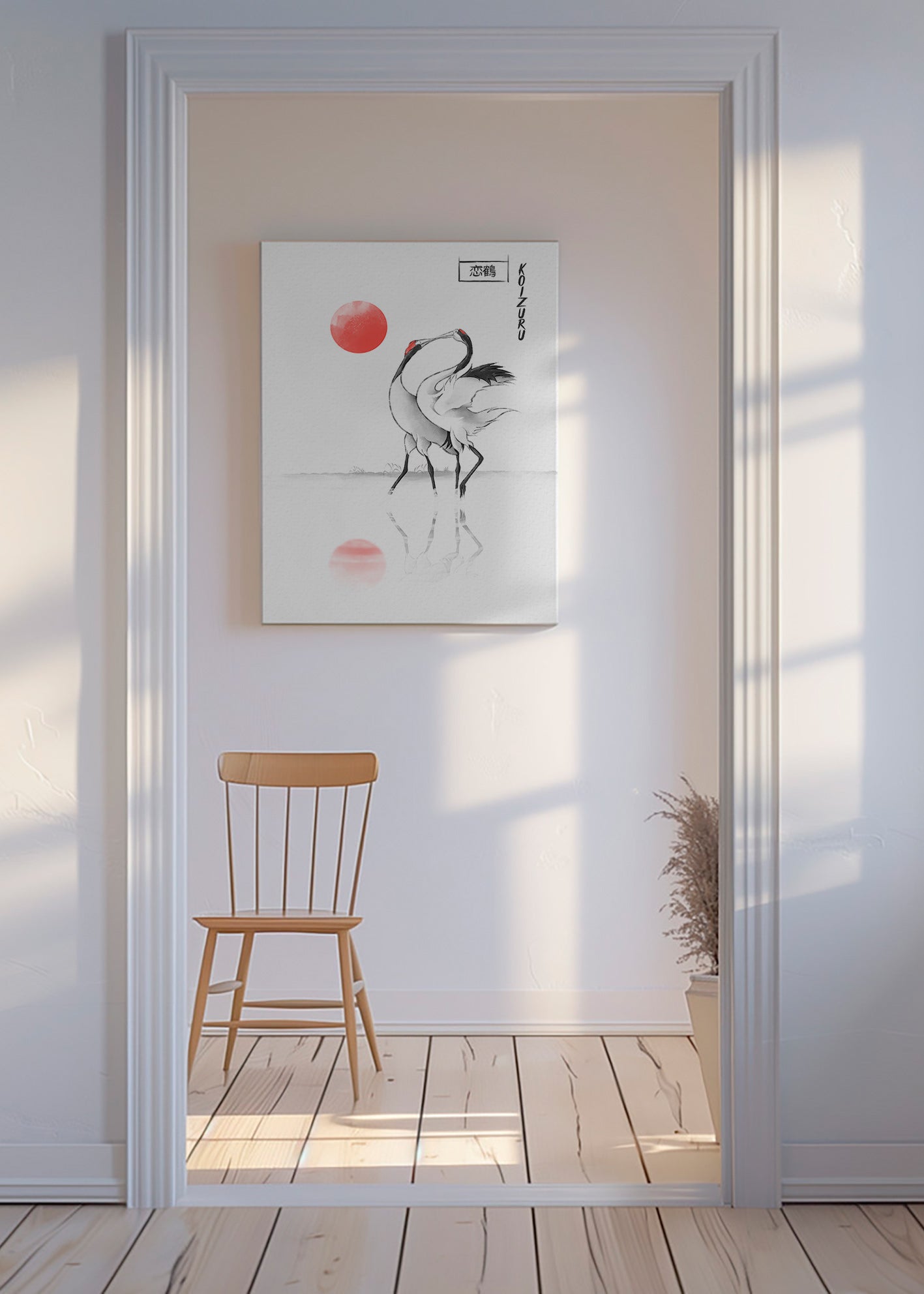 Cuadro grullas japonesas minimalistas – Canvas