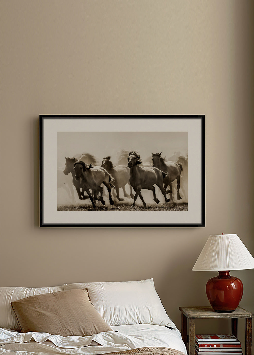 Cuadro caballo en estampida sepia – Canvas2