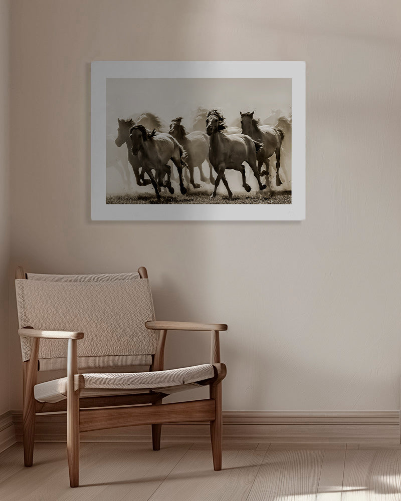 Cuadro caballo en estampida sepia – Canvas