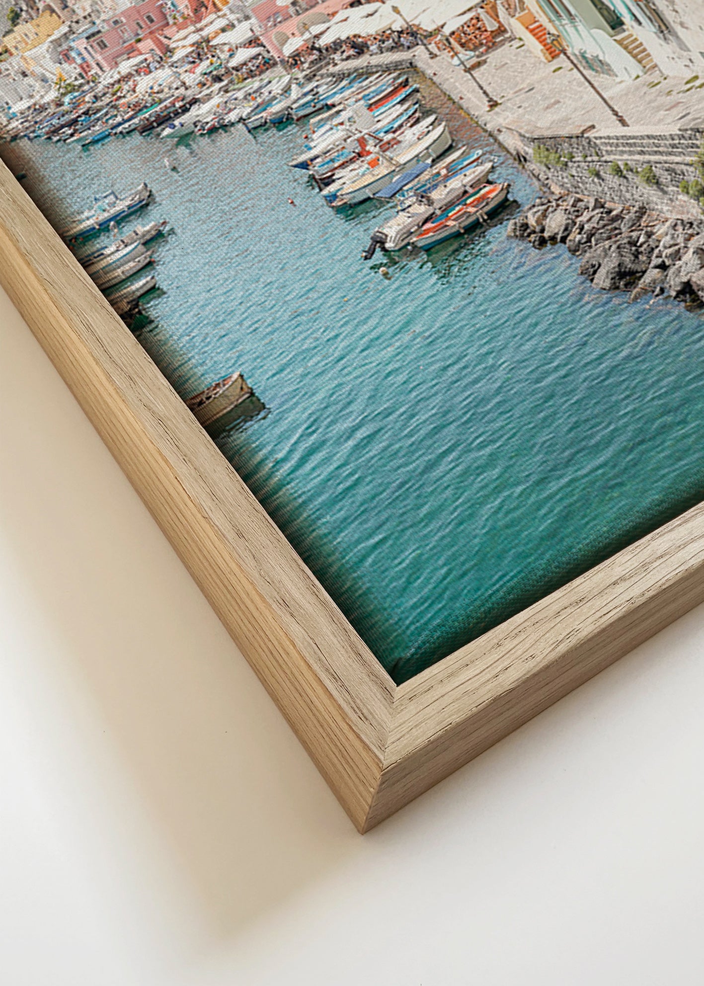 Cuadro de ciudades Procida puerto colorido – Canvas detail