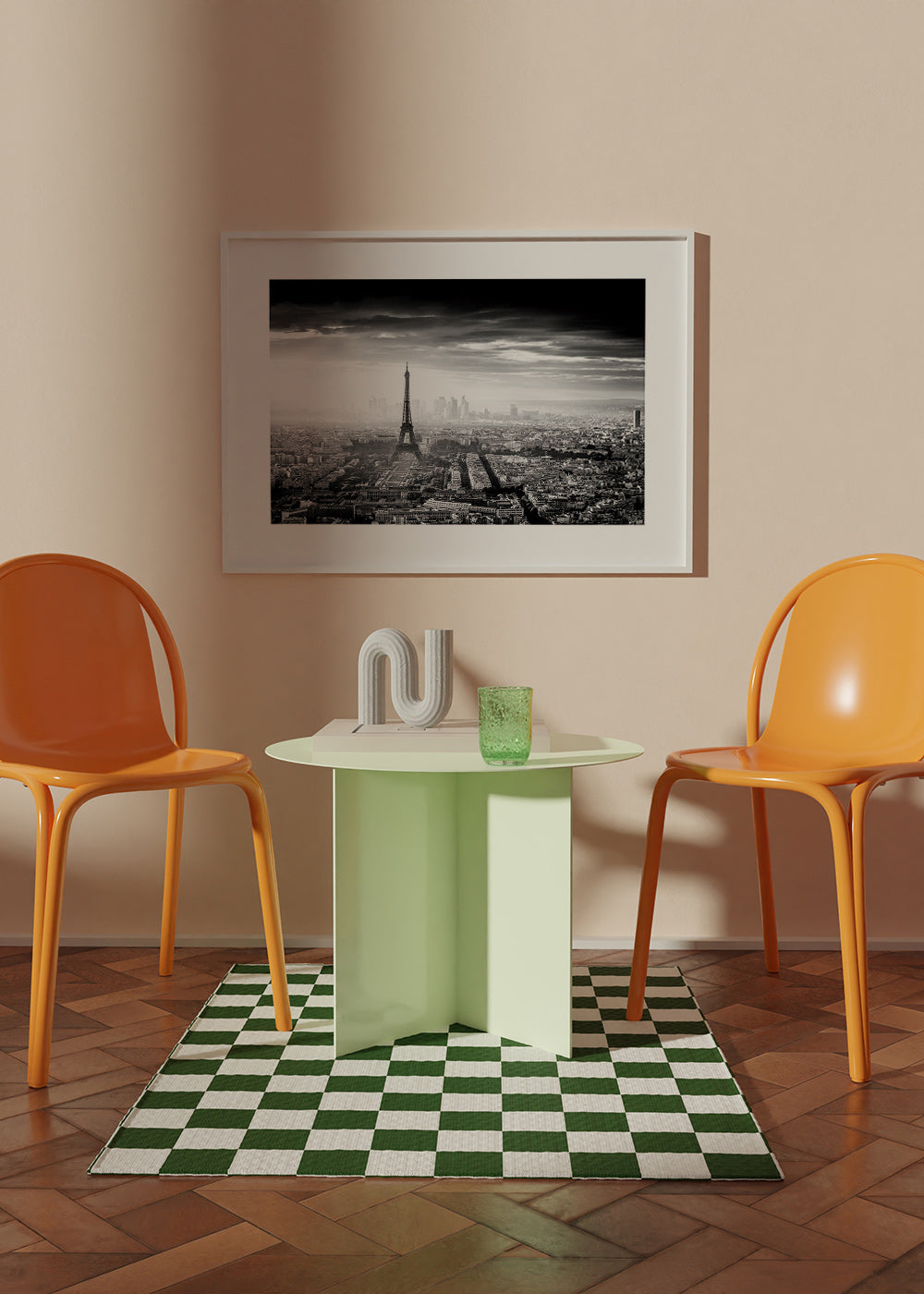 Cuadro de ciudades: París y la Torre Eiffel en blanco y negro – Product3