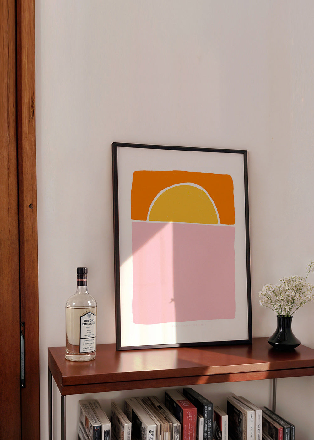 Cuadro abstracto semicírculo rosa y naranja – Product1