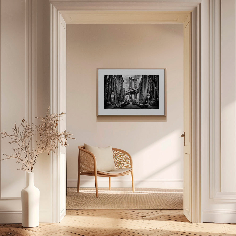 Cuadro de ciudades: Manhattan Bridge en blanco y negro – Canvas2