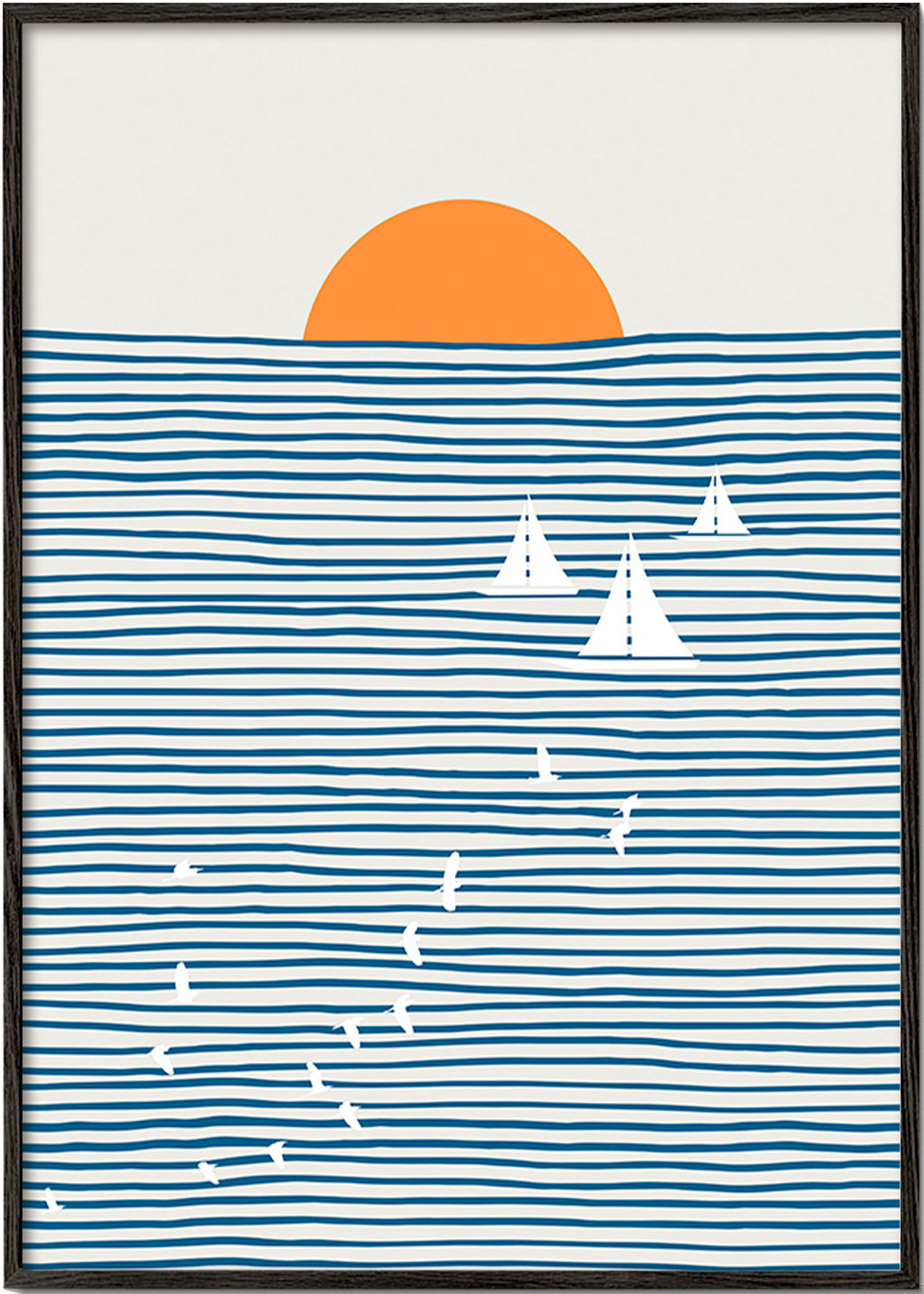 Cuadro de paisaje con velas minimalistas – Black Frame