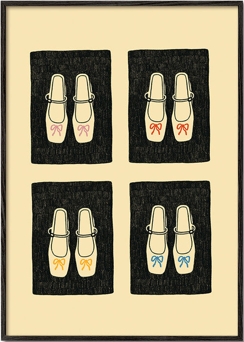 Ilustración de zapatos con lazo repetidos – Black Frame