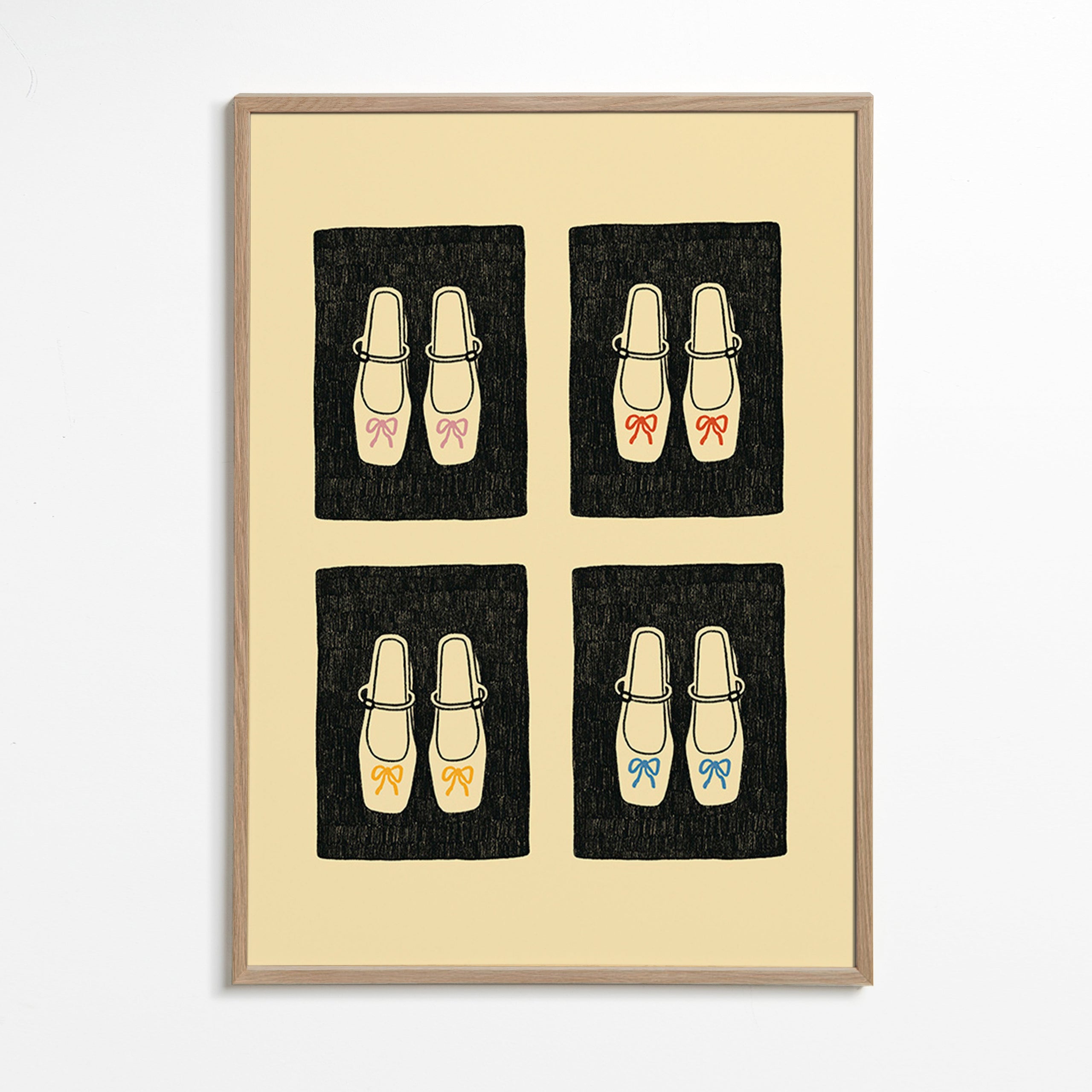 Ilustración de zapatos con lazo repetidos – Oak Frame