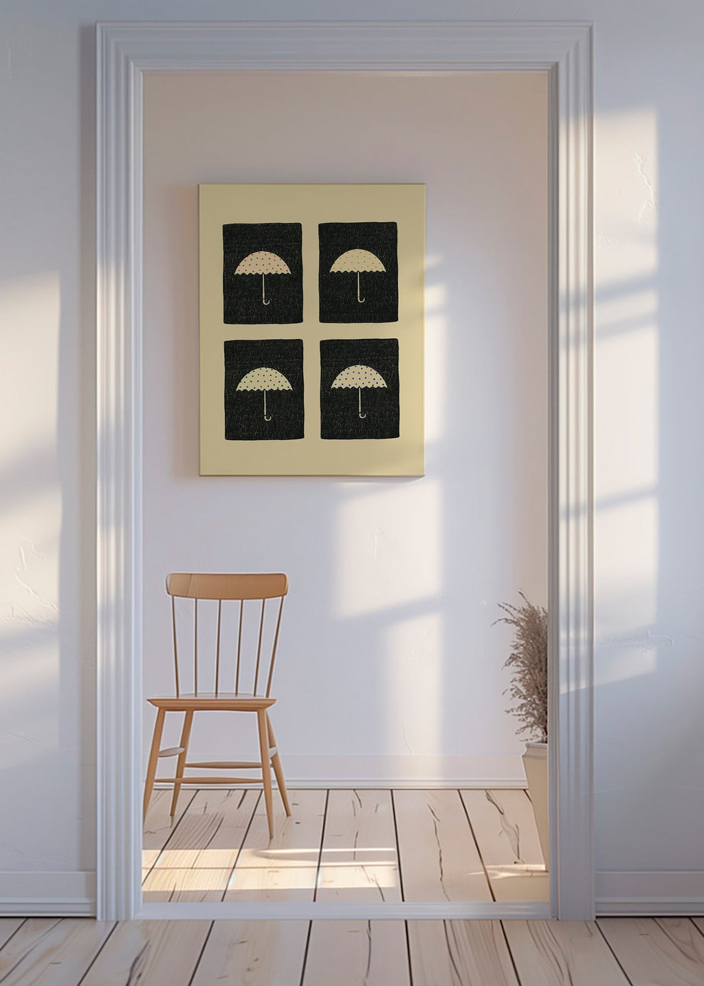 Ilustración de paraguas repetidos – Canvas