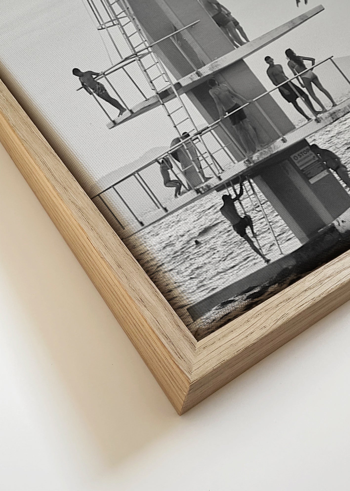 Fotografía de trampolín y saltos en costa – Canvas detail