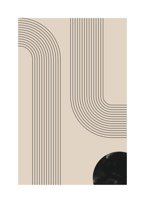 Black Minimal Line Art - Unframed art print