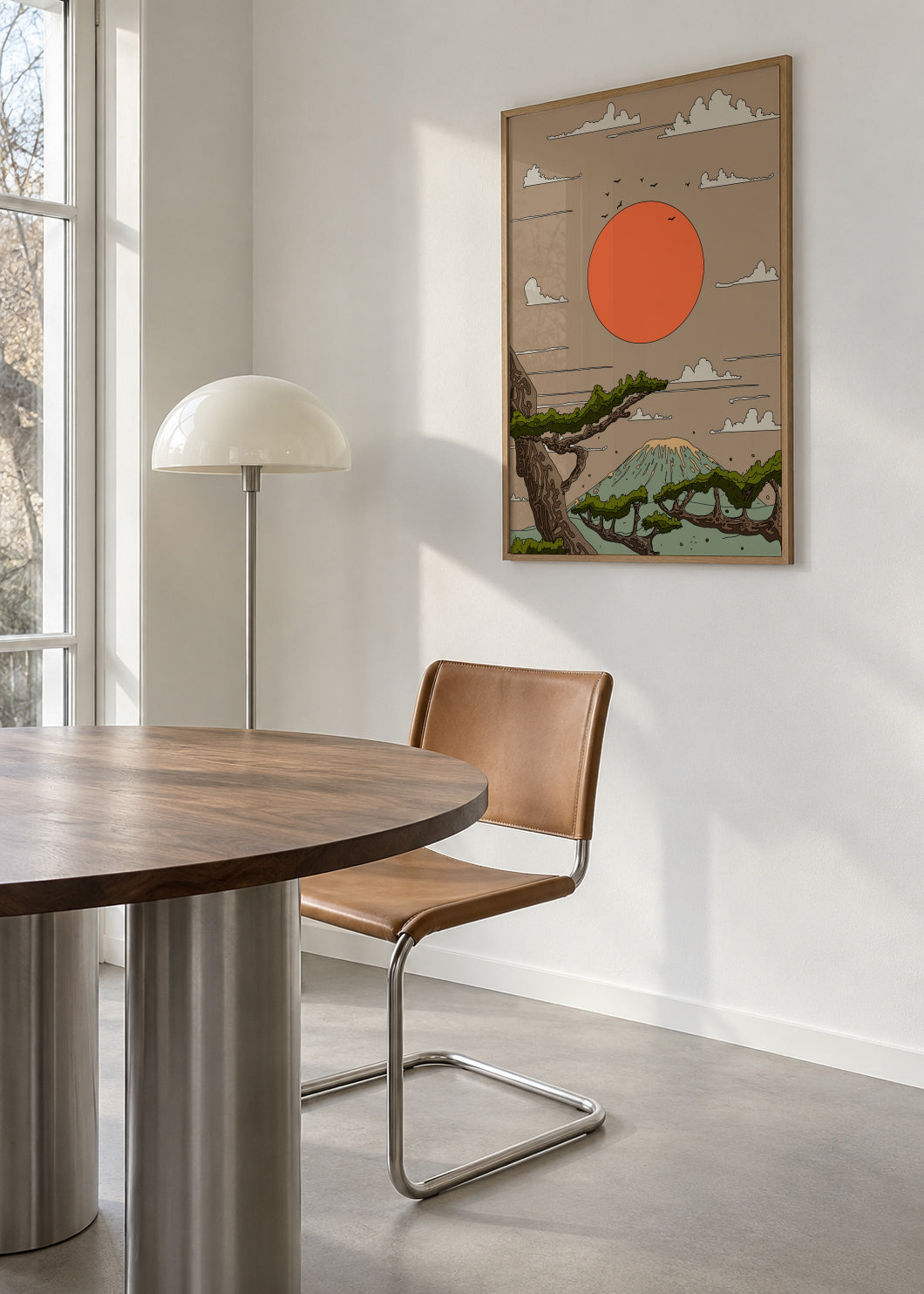 Serene Sunset View - Framed poster in an interior
