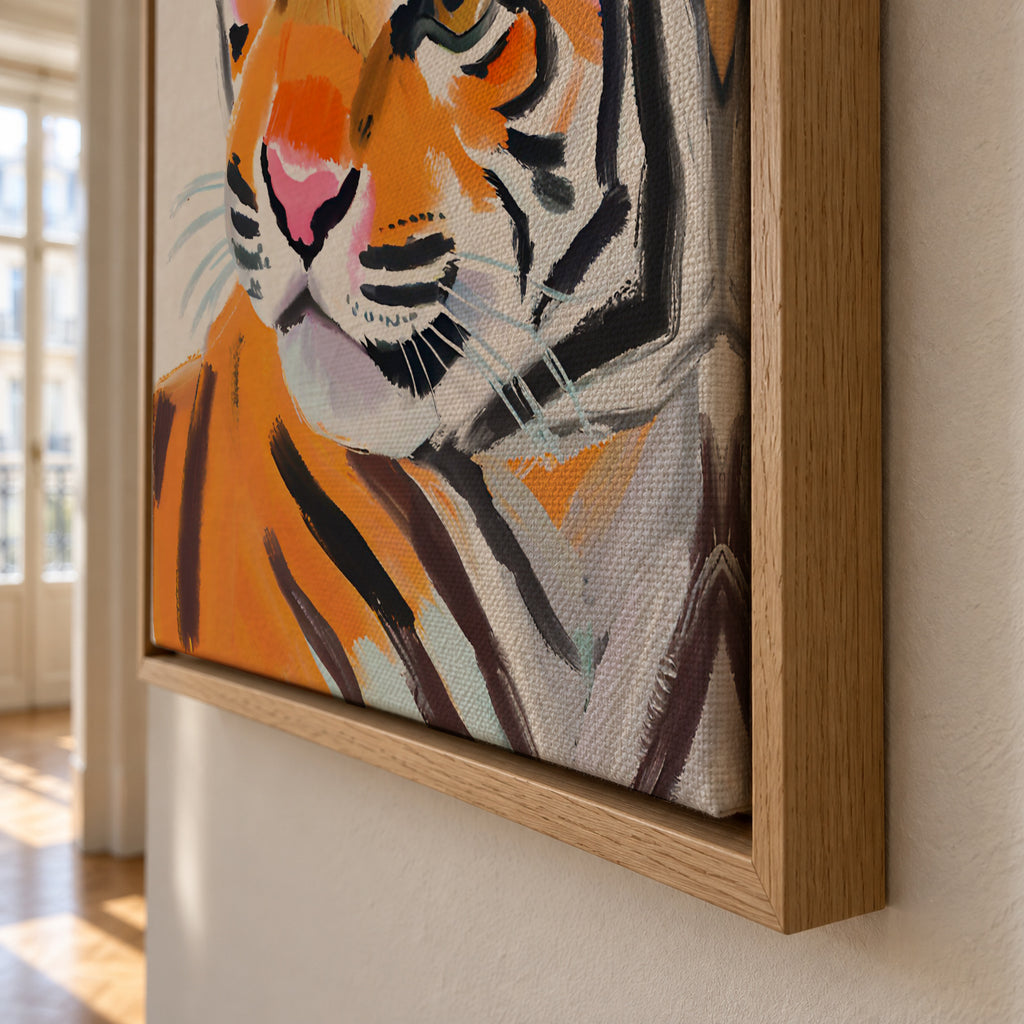 Tiger - Framed canvas detail