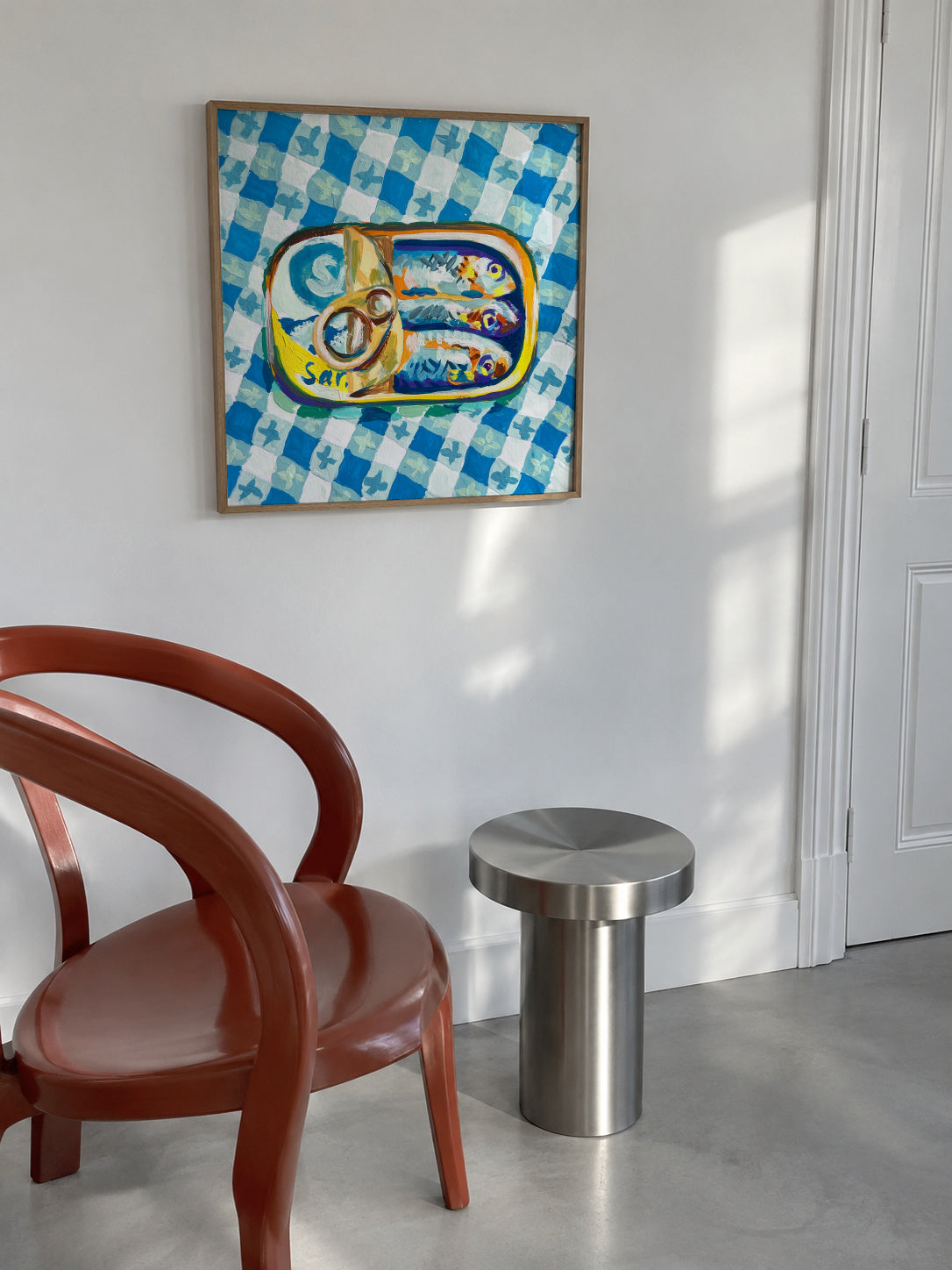 Tin of Sardines - Framed poster in an interior