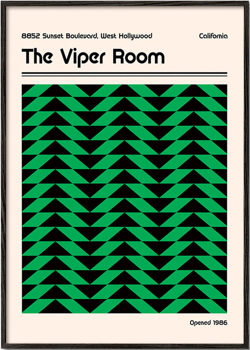 Cuadro vintage con patrón geométrico verde – Black Frame