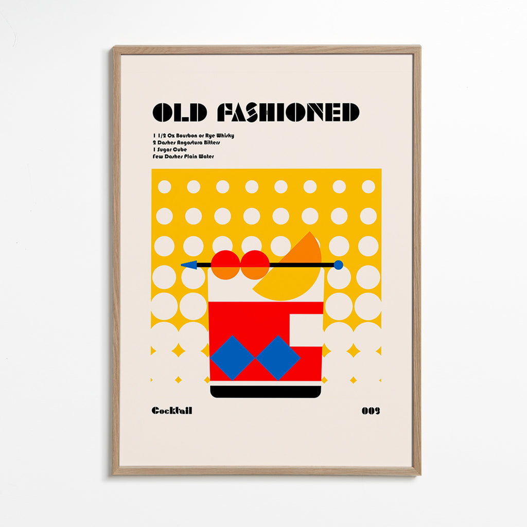 Cuadro de cocina Old Fashioned estilo Bauhaus – Oak Frame